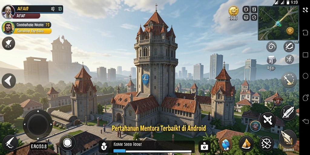 Menampilkan gameplay mendebarkan dalam AFAF Tower Defense.