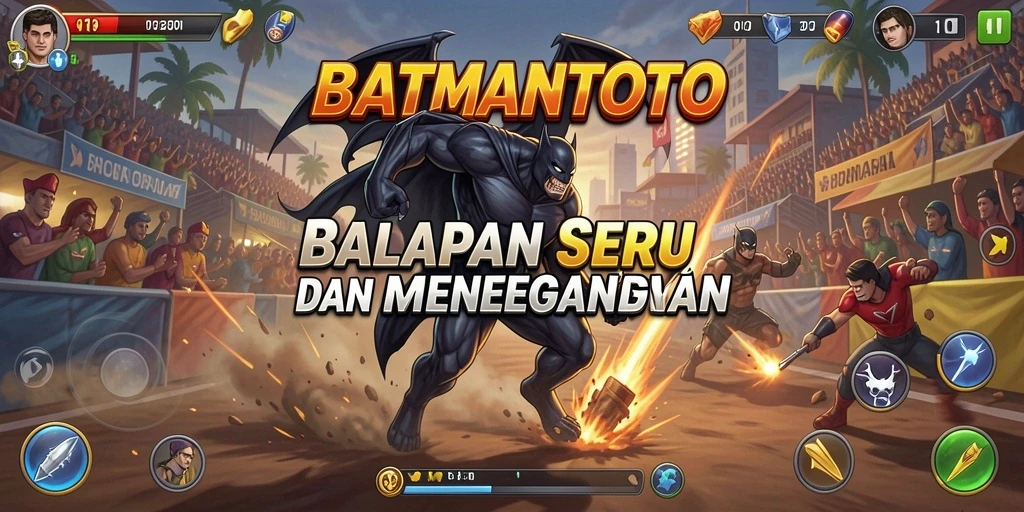 Gameplay menegangkan dari BATMANTOTO di lintasan balap.