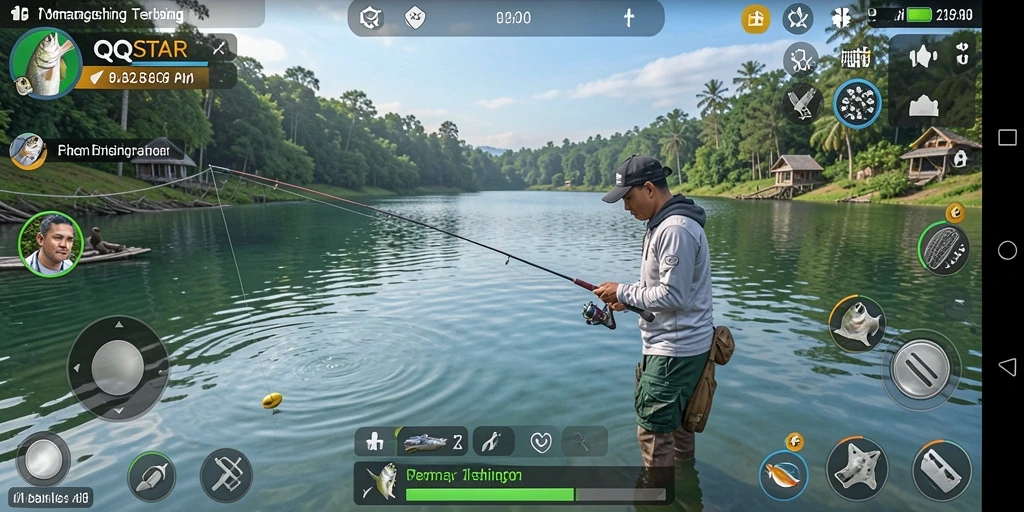Tampilan memukau dari gameplay Fishing di QQSTAR.