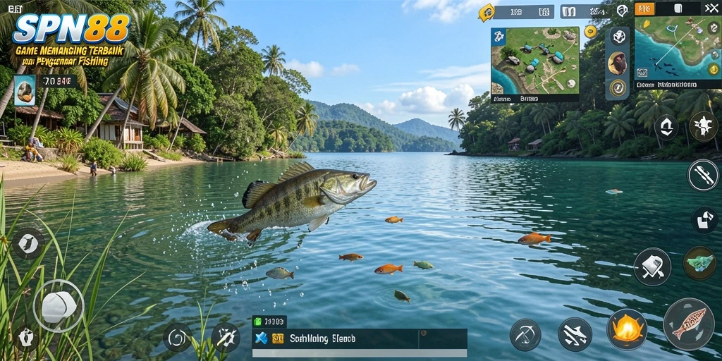 Tampilan gameplay SPN88 yang menarik saat memancing.